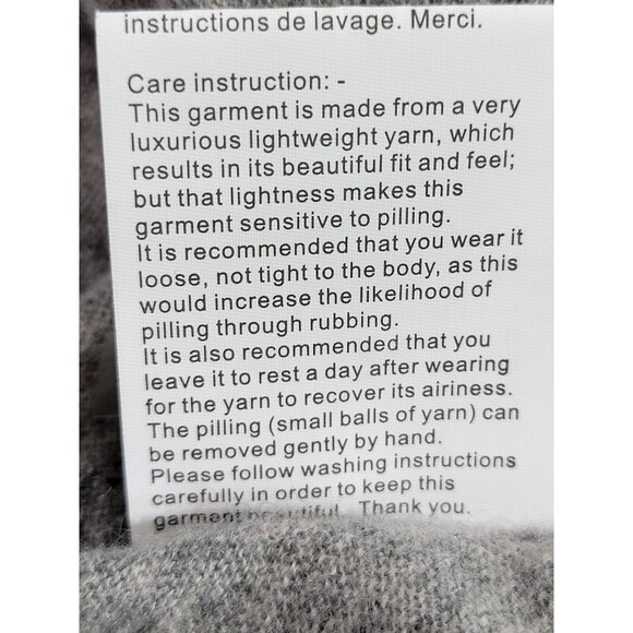 LM Women's Medium Magaschoni Heather Gray 3/4 Sleeve V-Neck Pullover Sweater EUC - Picture 9 of 9